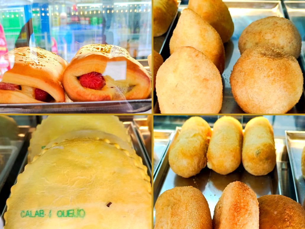 Salgados fritos e assados fresquinhos, direto da vitrine