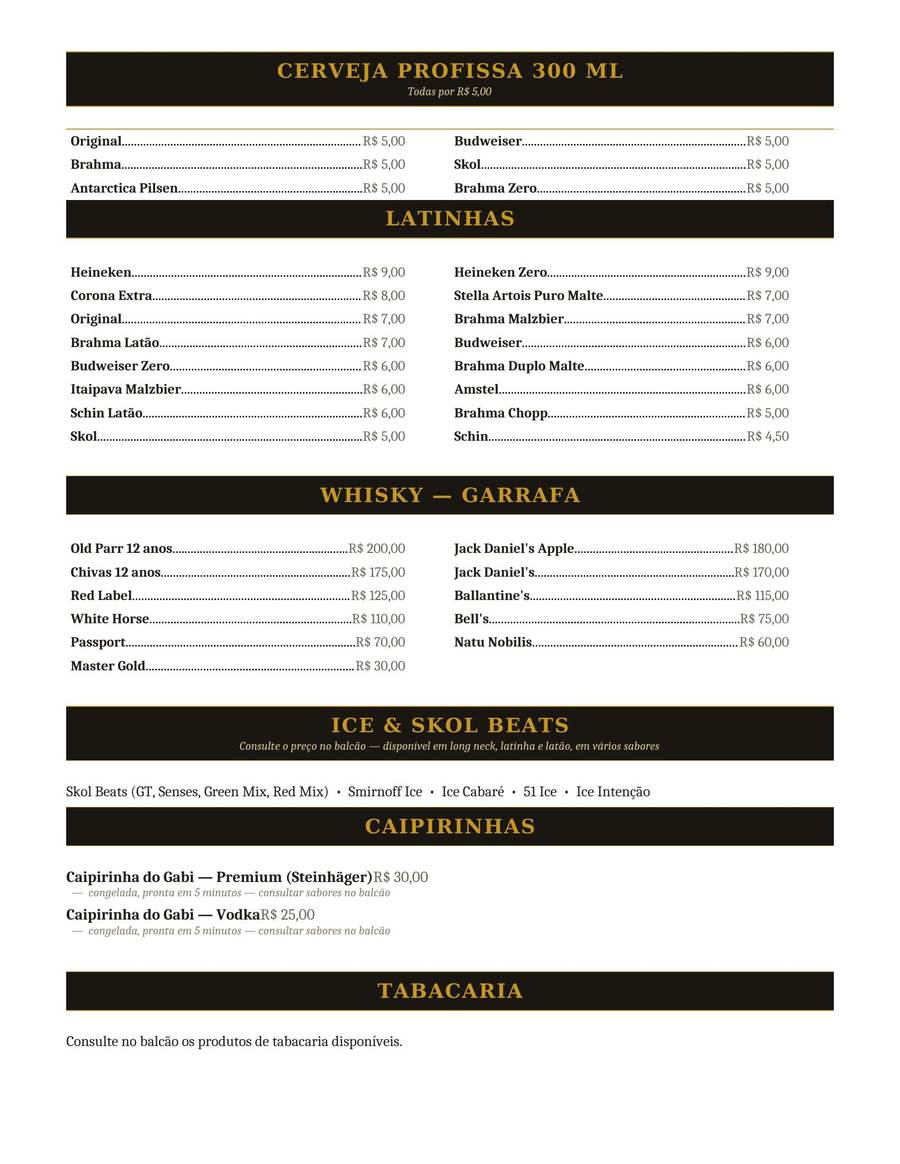 Cardápio Marcelo Bar e Conveniência — página 2